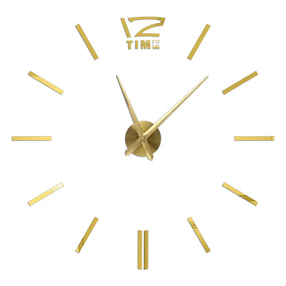 Large Wall Clock DIY 3D Self-adhesive Mirror Acrylic Wall Clock for Kitchen Dining Room Living Room Creative Home Decor | Karnz