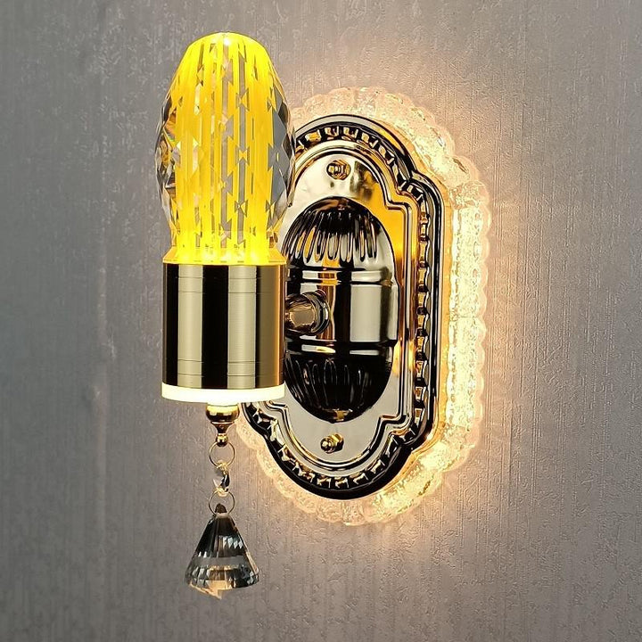 Elegant Crystal Flower Dimming Wall Lamp | Kalsten