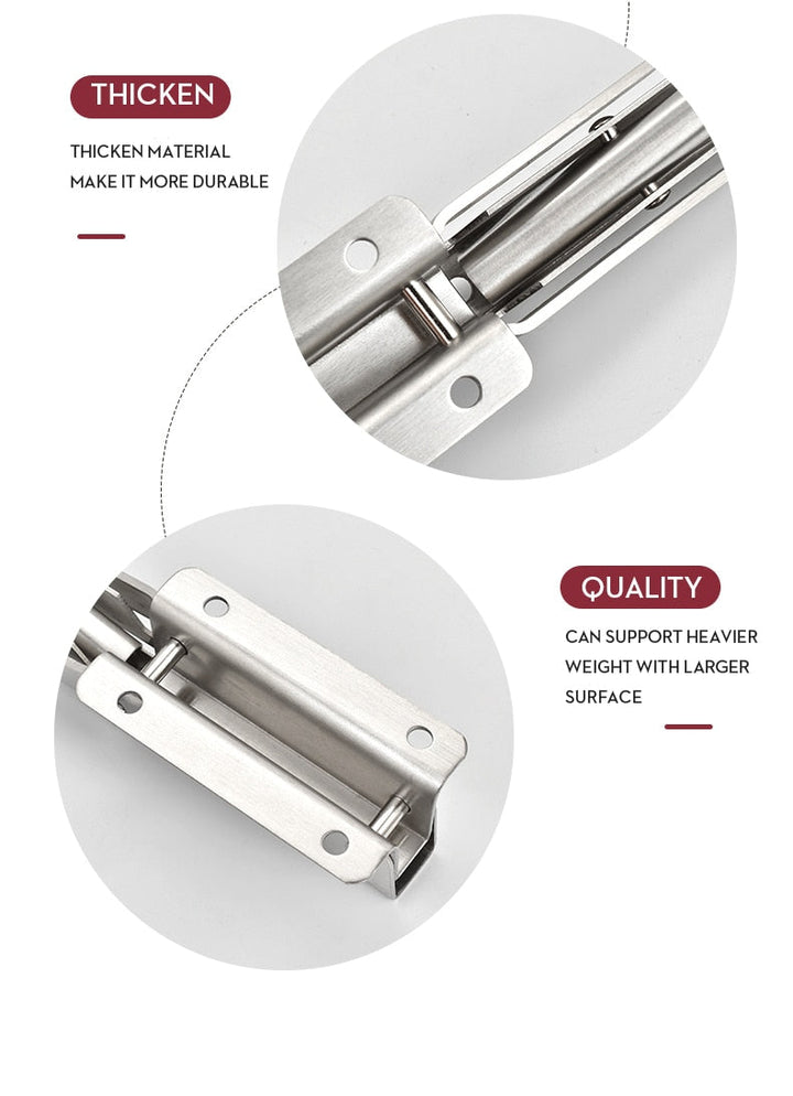 Foldable Stainless Steel Shelf Hooks – 2-Pack, Heavy Duty