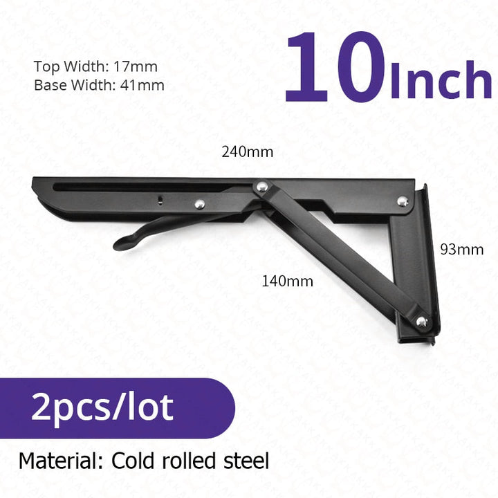 Kalsten | 2-piece set collapsible shelf brackets, heavy-duty, made of stainless steel for tables, motorhomes and space-saving