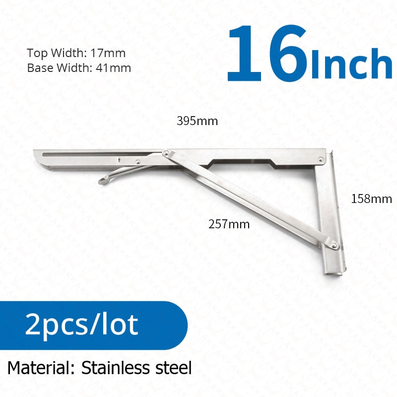 Foldable Stainless Steel Shelf Hooks – 2-Pack, Heavy Duty