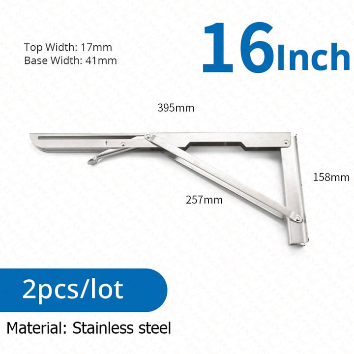 Foldable Stainless Steel Shelf Hooks – 2-Pack, Heavy Duty