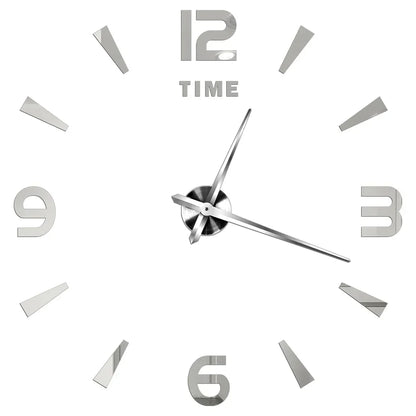 Large DIY 3D Mirror Acrylic Wall Clock for Kitchen, Dining Room, Living Room | Skanto
