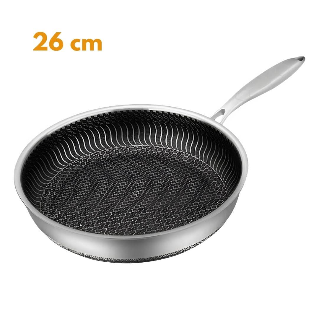 Kalsten | Stainless Steel Pan with Non-Stick & Hexa-Design