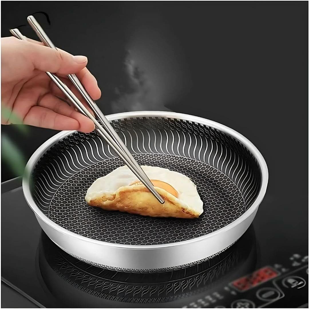 Kalsten | Stainless Steel Pan with Non-Stick & Hexa-Design