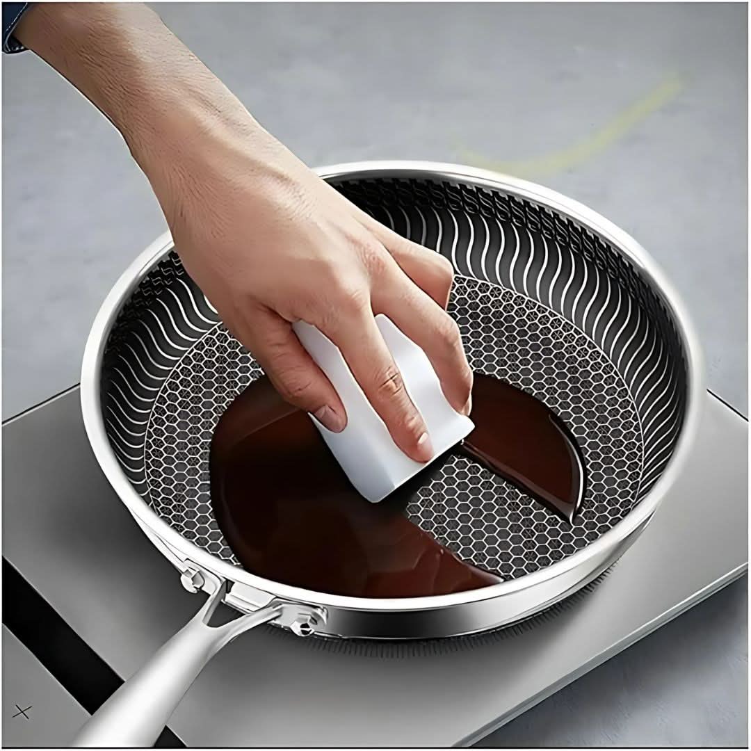 Kalsten | Stainless Steel Pan with Non-Stick & Hexa-Design