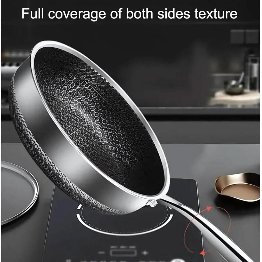 Kalsten | Stainless Steel Pan with Non-Stick & Hexa-Design