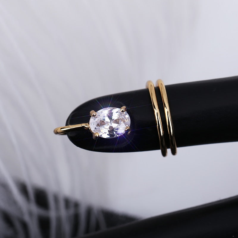 BowLift | Sleek Line Gothic Metal Thin Nail Rings