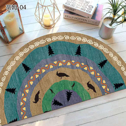 Bohemian Non-Slip Half-Moon Doormat