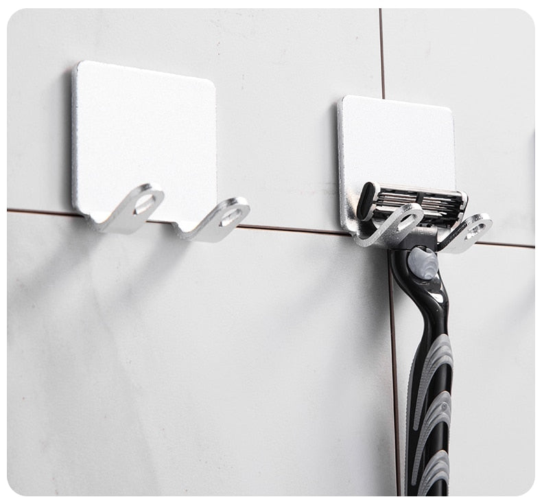 BowLift | Punch-free Razor Holder Storage Hook (1/2/3 Pieces) - Wall Mounted Men's Razor Shelf for the Bathroom