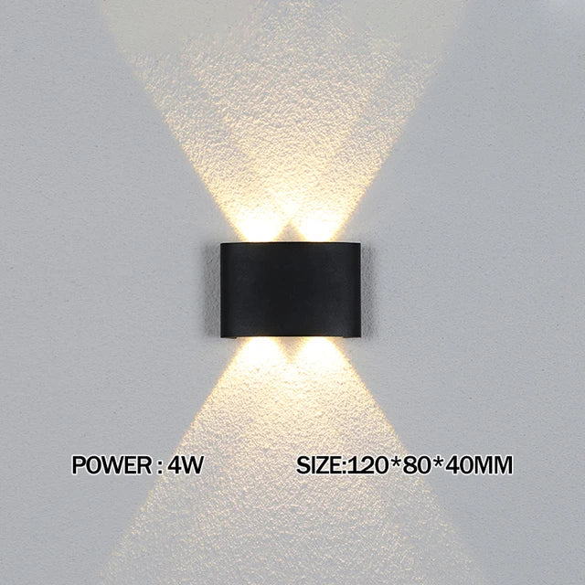 LED Wall Lamp Outdoor Waterproof Up And Down Luminous Lighting Garden Decoration AC85-265V Wall Lights for Bedroom Living Room | Kalsten