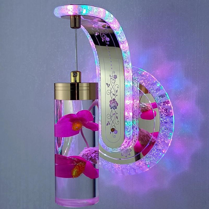 Elegant Crystal Flower Dimming Wall Lamp | Kalsten