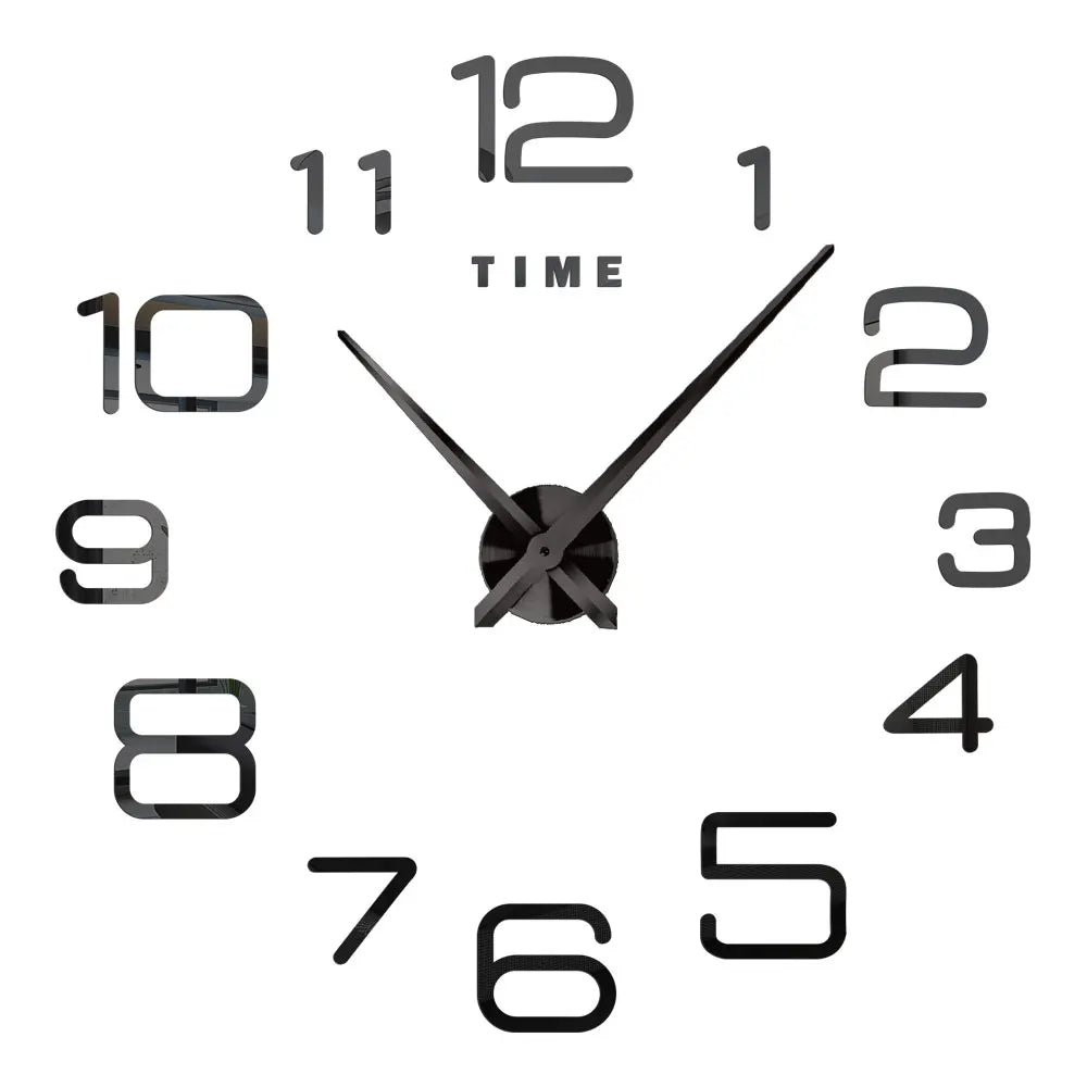 Large Wall Clock DIY 3D Self-adhesive Mirror Acrylic Wall Clock for Kitchen Dining Room Living Room Creative Home Decor | Karnz