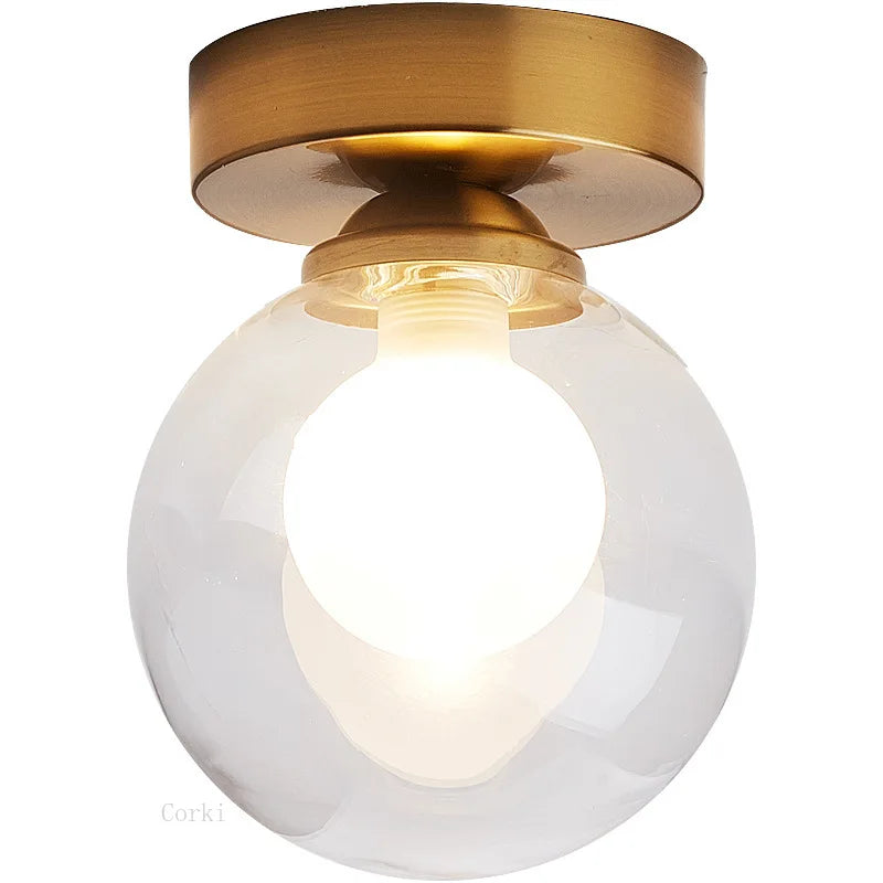 Modern Nordic Ceiling Light – Round Glass Ball Fixture for Bedroom, Dining Room, and Foyer | Kalsten