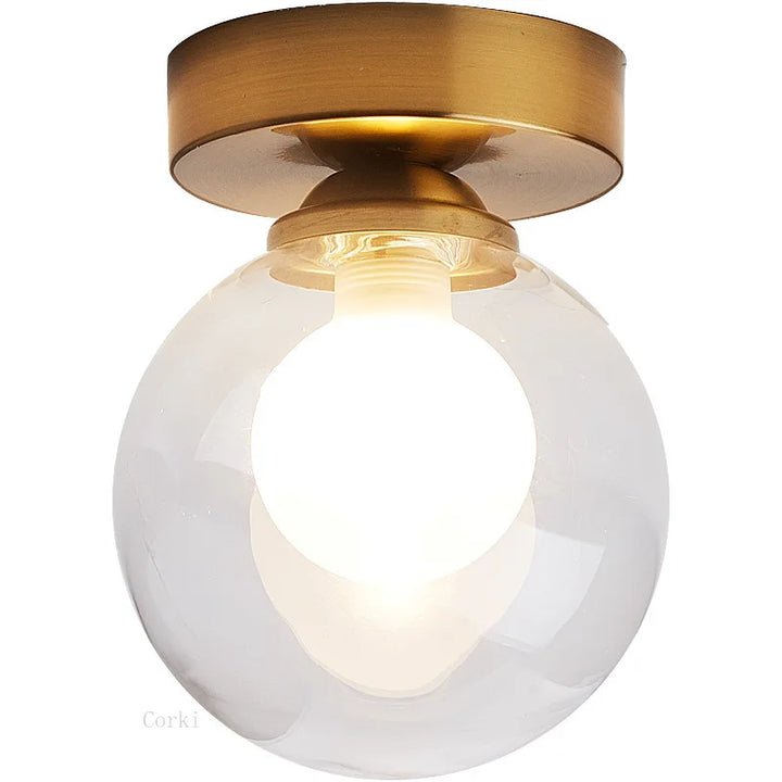 Modern Nordic Ceiling Light – Round Glass Ball Fixture for Bedroom, Dining Room, and Foyer | Kalsten