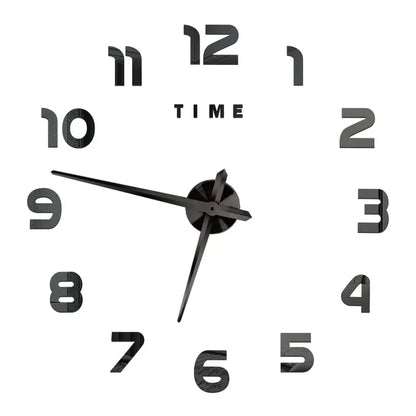 Large DIY 3D Mirror Acrylic Wall Clock for Kitchen, Dining Room, Living Room | Skanto