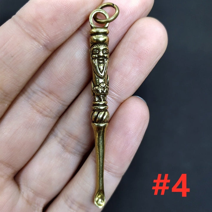 Retro Radiance Brass Mini Tool Vintage Keychain | Kalsten