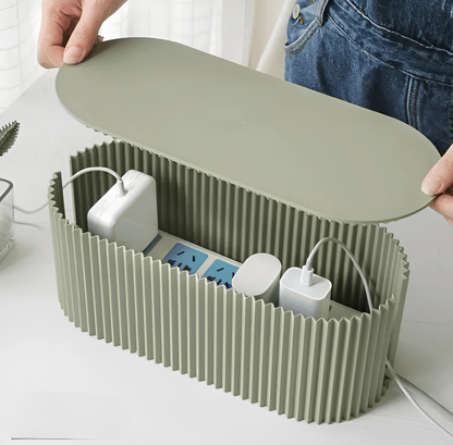 Skanto | Elegant Cable Organizer Box – Minimalist Cable Storage in Soft Macaron Colors