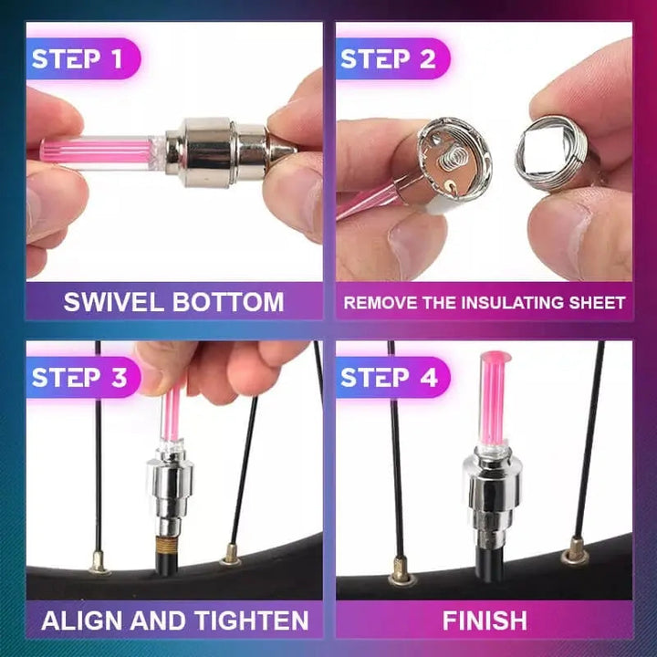 Kalsten | High-quality bicycle valve lighting with LED – Perfect for night rides