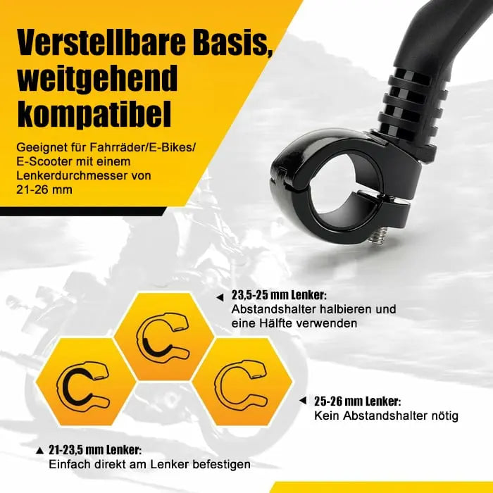 BowLift | Bicycle mirror made of stainless steel – shatterproof & 360° rotatable for more safety