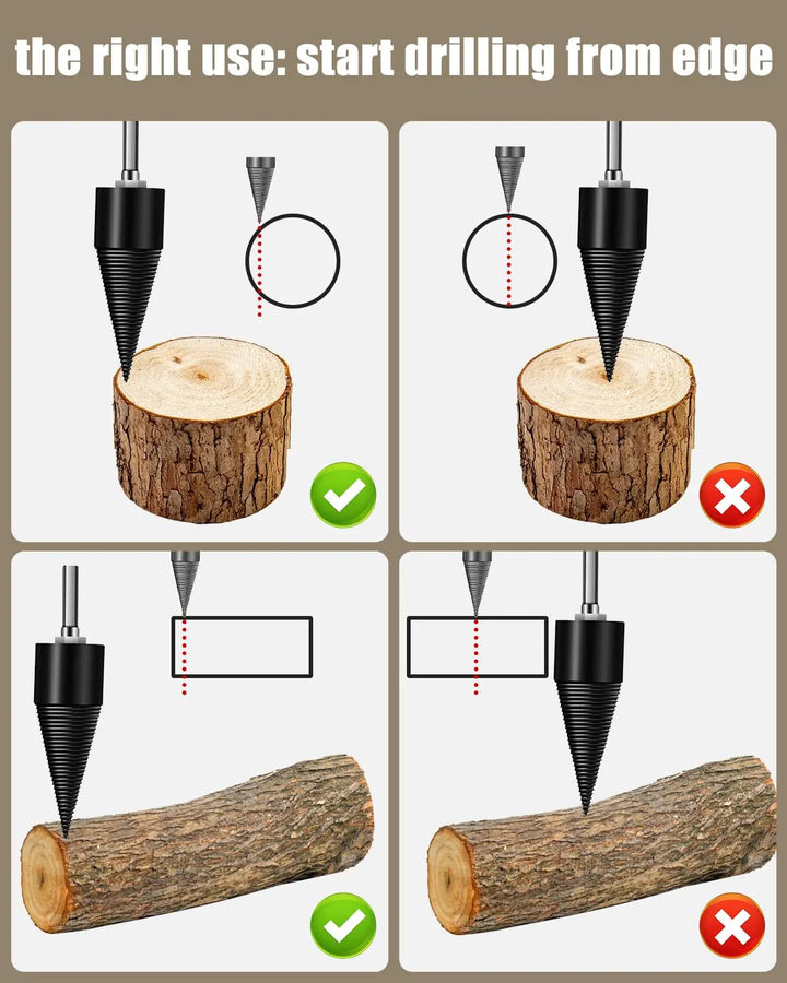 Kalsten | Wood splitting drill set – Energy-saving splitting with drill