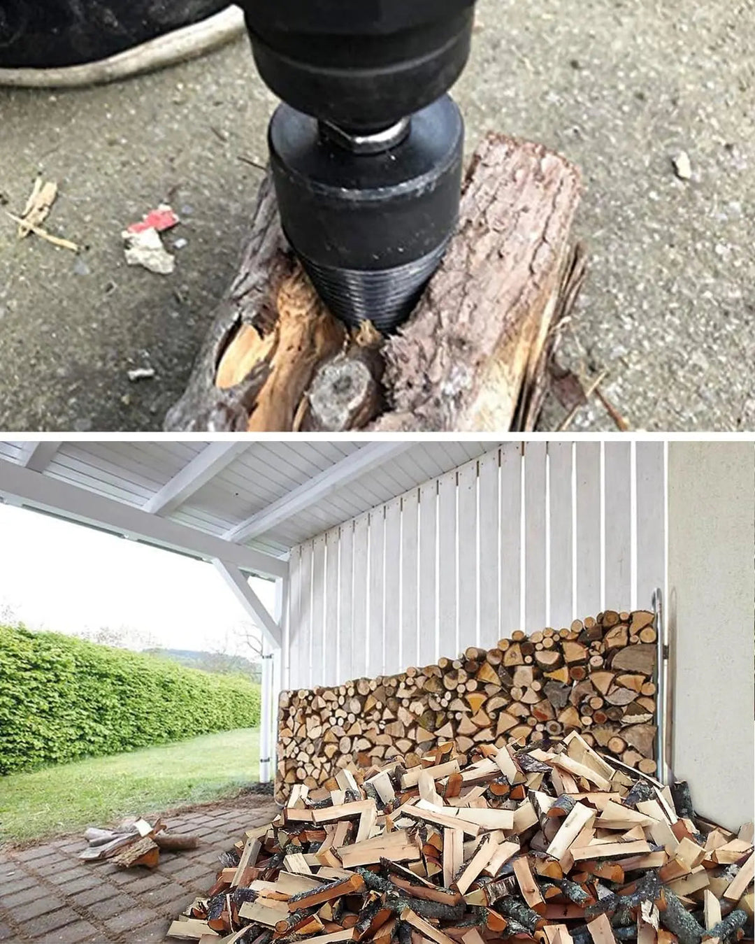 Kalsten | Wood splitting drill set – Energy-saving splitting with drill