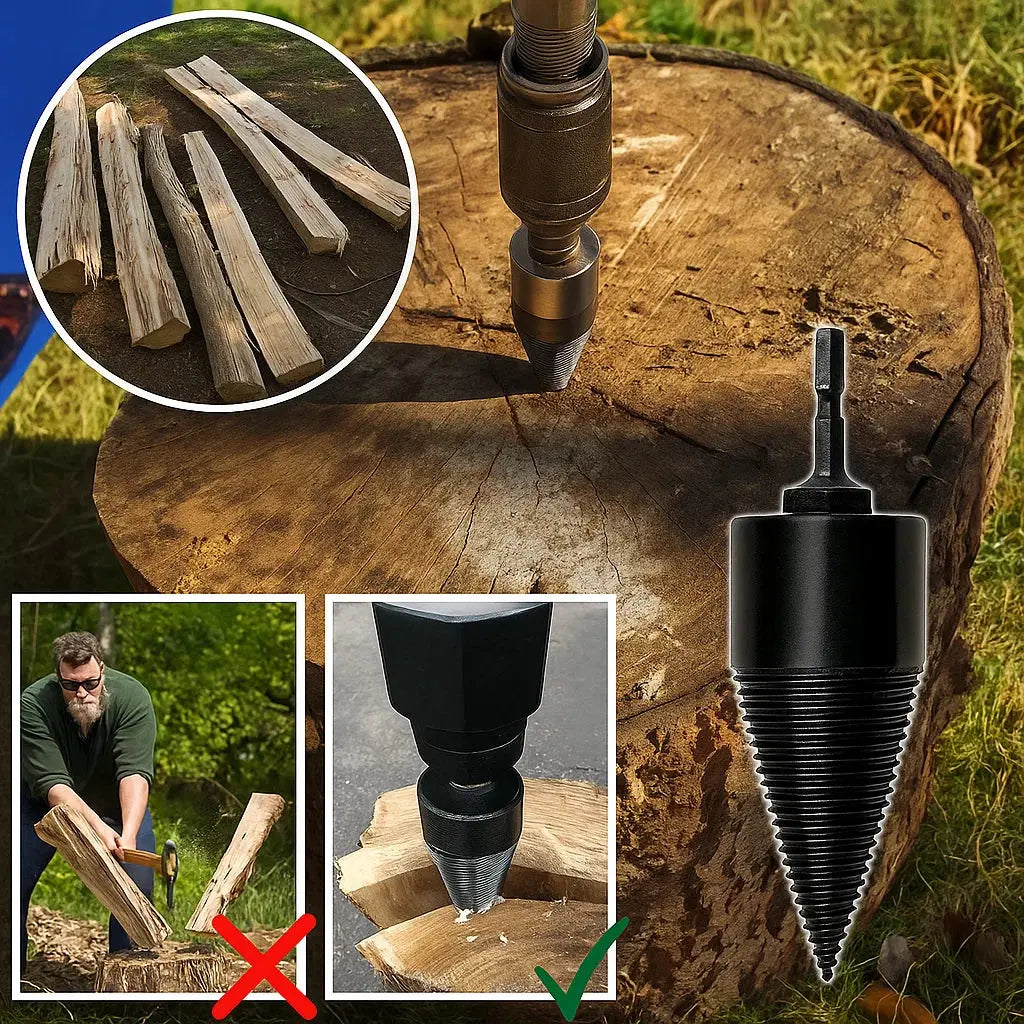 Kalsten | Wood splitting drill set – Energy-saving splitting with drill