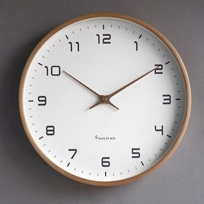 BowLift | Modern Solid Wood Wall Clock in Brown & Cream