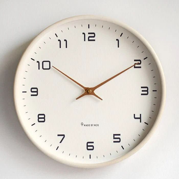 BowLift | Modern Solid Wood Wall Clock in Brown & Cream