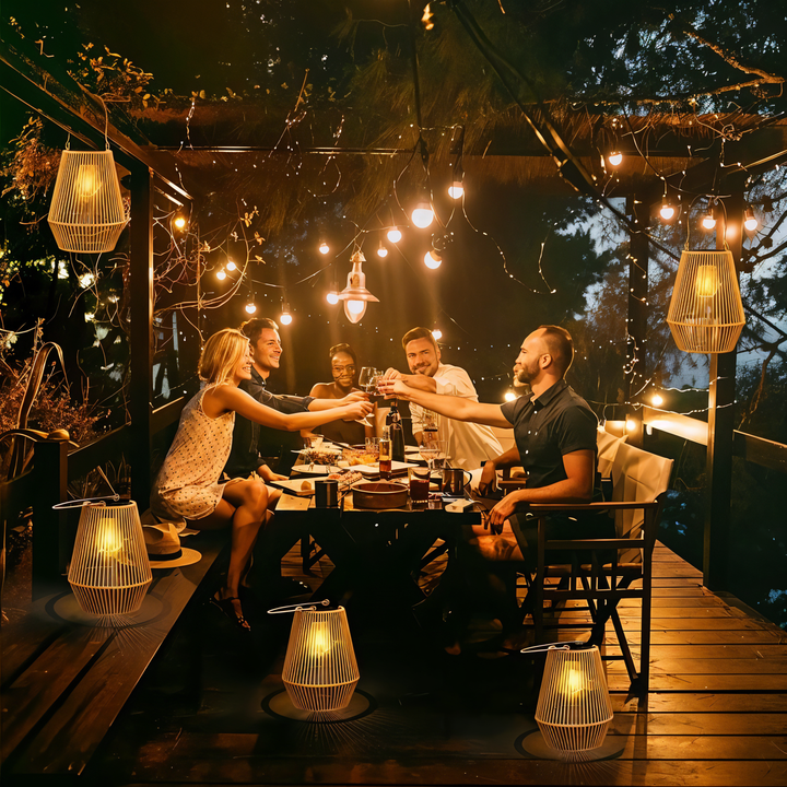 Kalsten | Luminara Natural Light Solar Bamboo Lamp | Handwoven & Weatherproof | 12 hrs. Lighting Duration | Natural Design