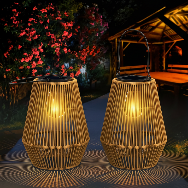 Kalsten | Luminara Natural Light Solar Bamboo Lamp | Handwoven & Weatherproof | 12 hrs. Lighting Duration | Natural Design