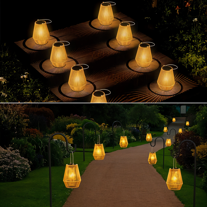 Kalsten | Luminara Natural Light Solar Bamboo Lamp | Handwoven & Weatherproof | 12 hrs. Lighting Duration | Natural Design