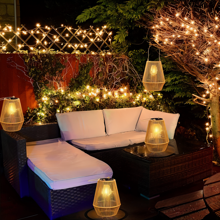 Kalsten | Luminara Natural Light Solar Bamboo Lamp | Handwoven & Weatherproof | 12 hrs. Lighting Duration | Natural Design