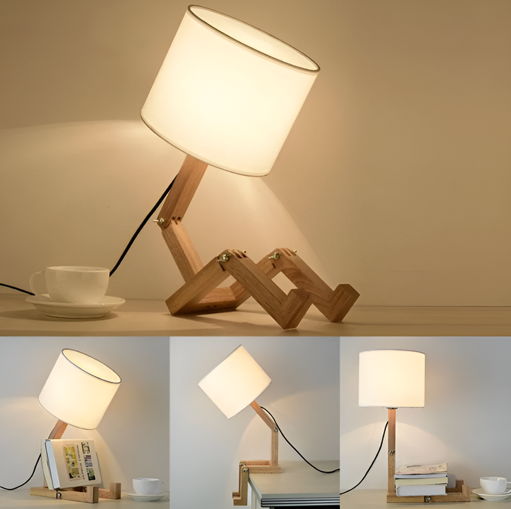 Flexible Robot Desk Lamp Made of Solid Wood – LumoBot | Kalsten