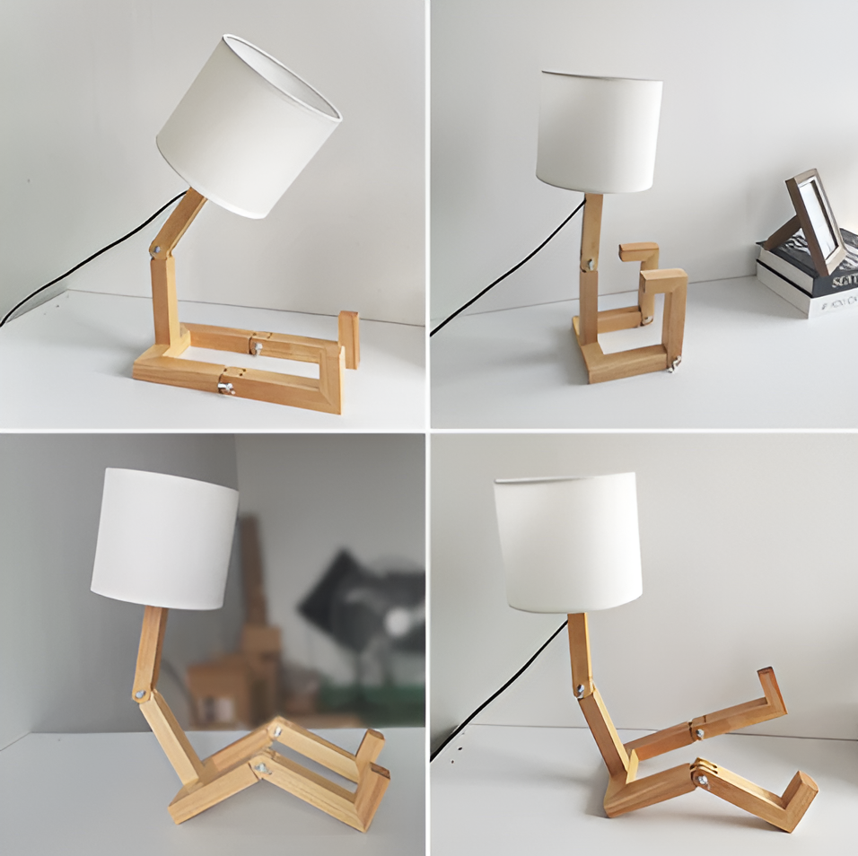Flexible Robot Desk Lamp Made of Solid Wood – LumoBot | Kalsten