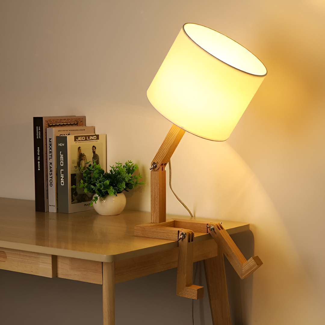 Flexible Robot Desk Lamp Made of Solid Wood – LumoBot | Kalsten