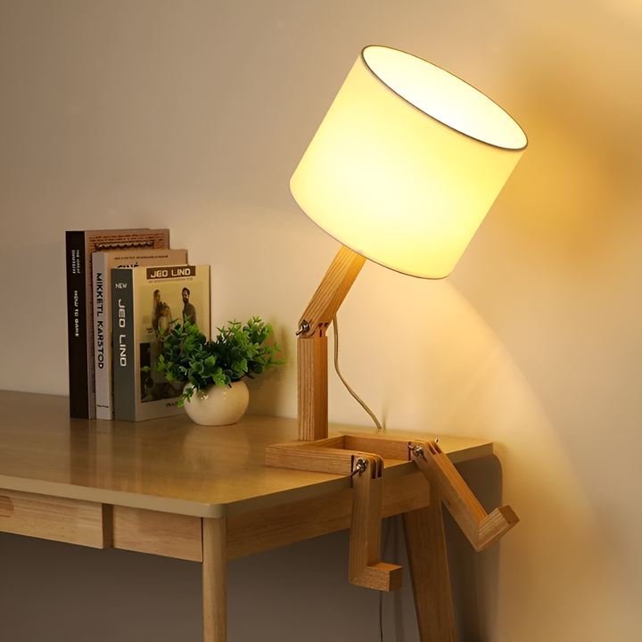 Flexible Robot Desk Lamp Made of Solid Wood – LumoBot | Kalsten