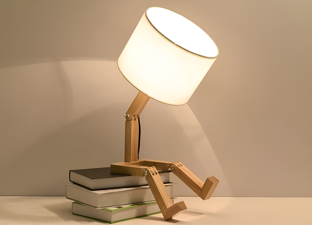 Flexible Robot Desk Lamp Made of Solid Wood – LumoBot | Kalsten