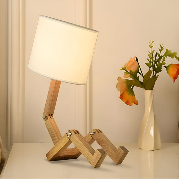 Flexible Robot Desk Lamp Made of Solid Wood – LumoBot | Kalsten