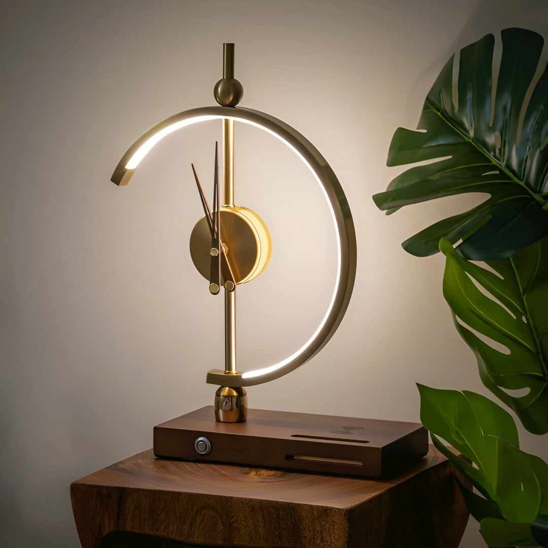 Modern LED Table Lamp with Clock and Wireless Charger | Kalsten