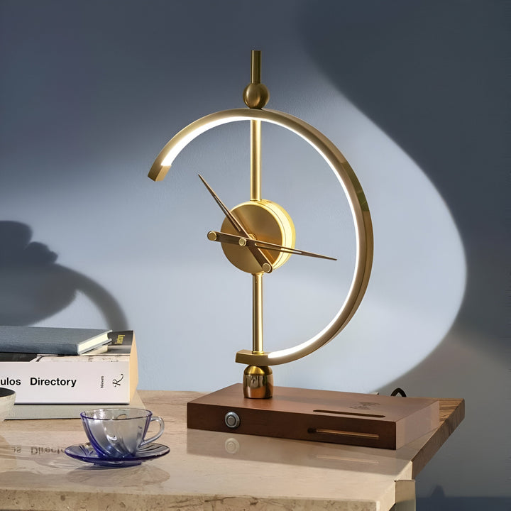 Modern LED Table Lamp with Clock and Wireless Charger | Kalsten