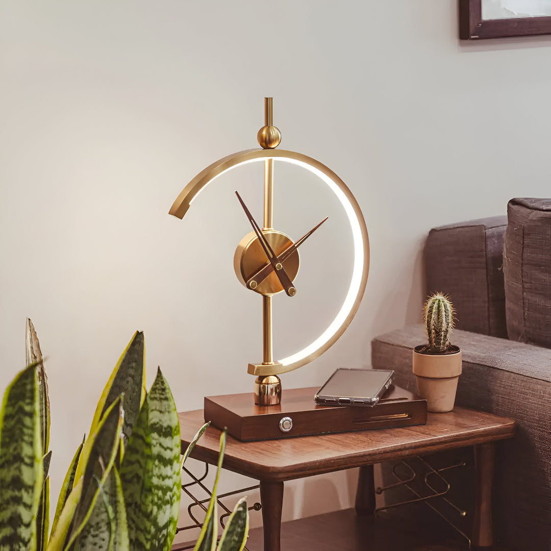 Modern LED Table Lamp with Clock and Wireless Charger | Kalsten