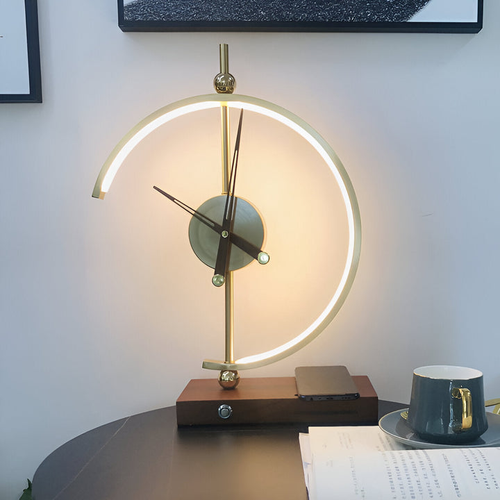 Modern LED Table Lamp with Clock and Wireless Charger | Kalsten