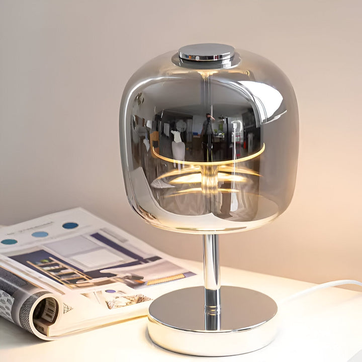 Gleam Lamp - Stylish smoky gray glass lamp USB-powered dimmable light | Kalsten
