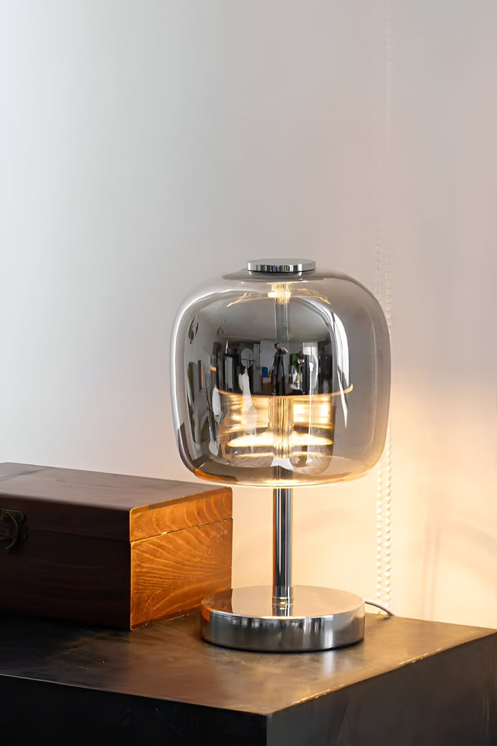 Gleam Lamp - Stylish smoky gray glass lamp USB-powered dimmable light | Kalsten