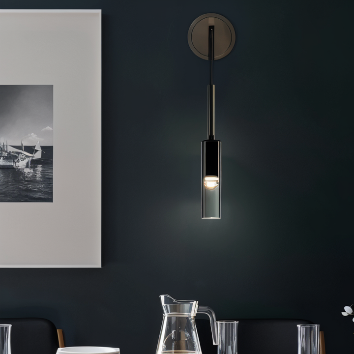 Minimalist Wall Lamp with Smoke Glass – Orvane | Kalsten