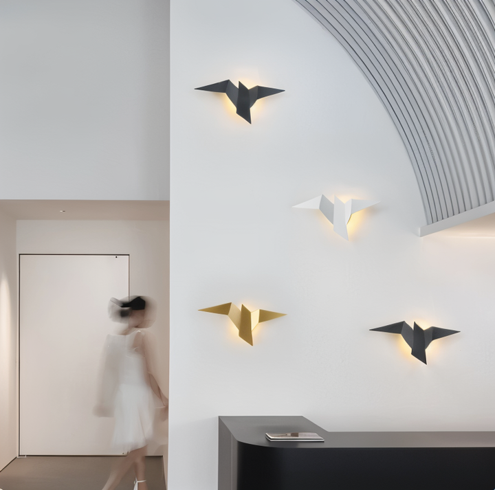 OriTori Wall Light - Geometric Origami Bird Wall Light - Japanese Style Wall Light Design | Kalsten