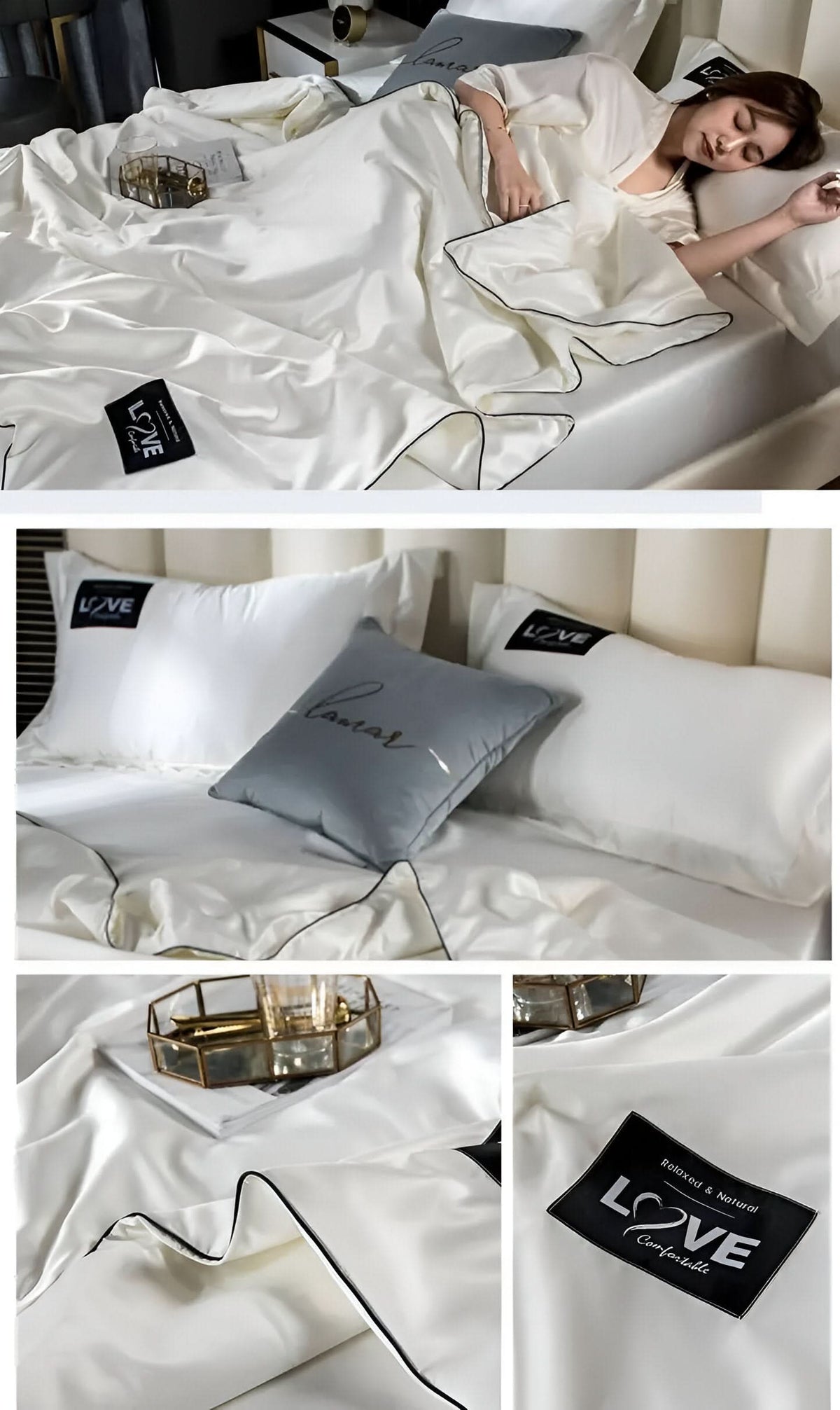 Kalsten | FLUFFINA Premium Satin-Feel Synthetic Fiber Bedding Set – Soft, Smooth & Luxury Comfort