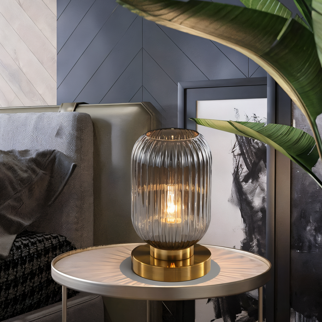 Nordic Table Lamp with Ribbed Glass | Kalsten
