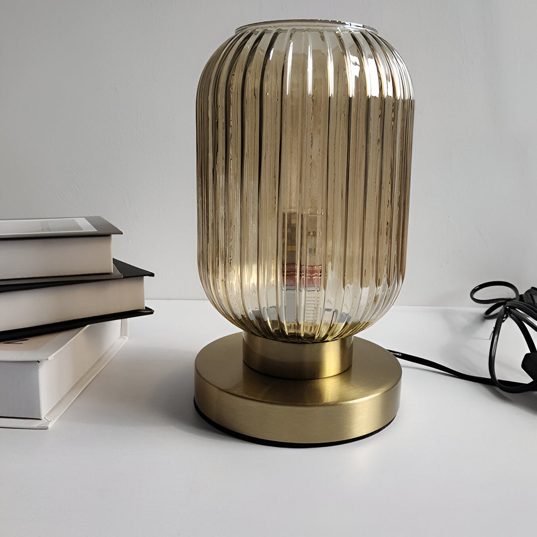 Nordic Table Lamp with Ribbed Glass | Kalsten